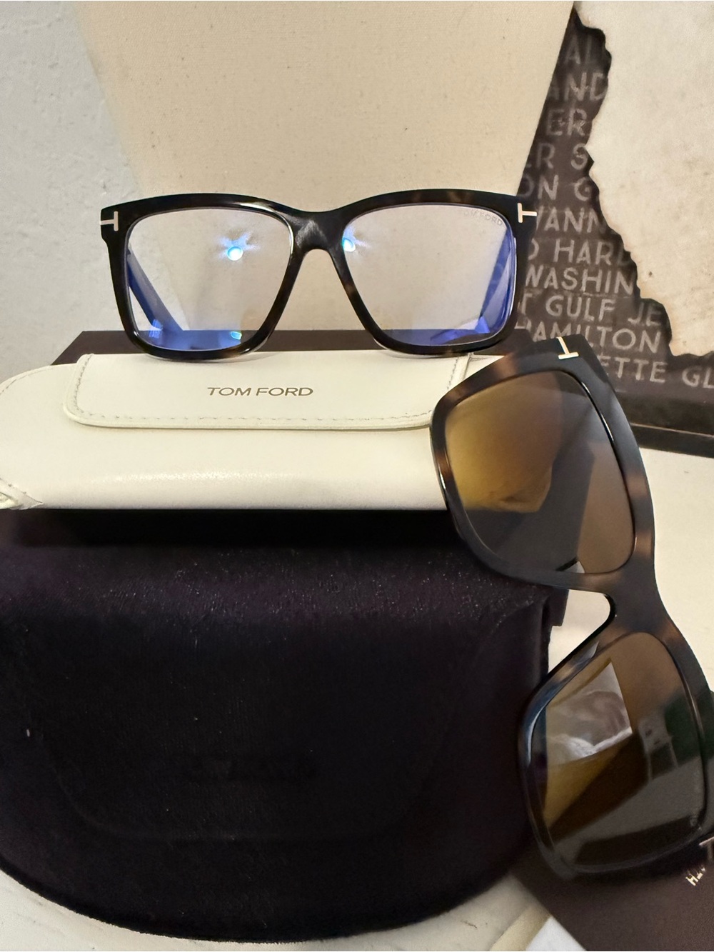 Tom Ford Shiny Dark HavanaBrown Gradient with Light Mirror Magnetic Clip-On NEW